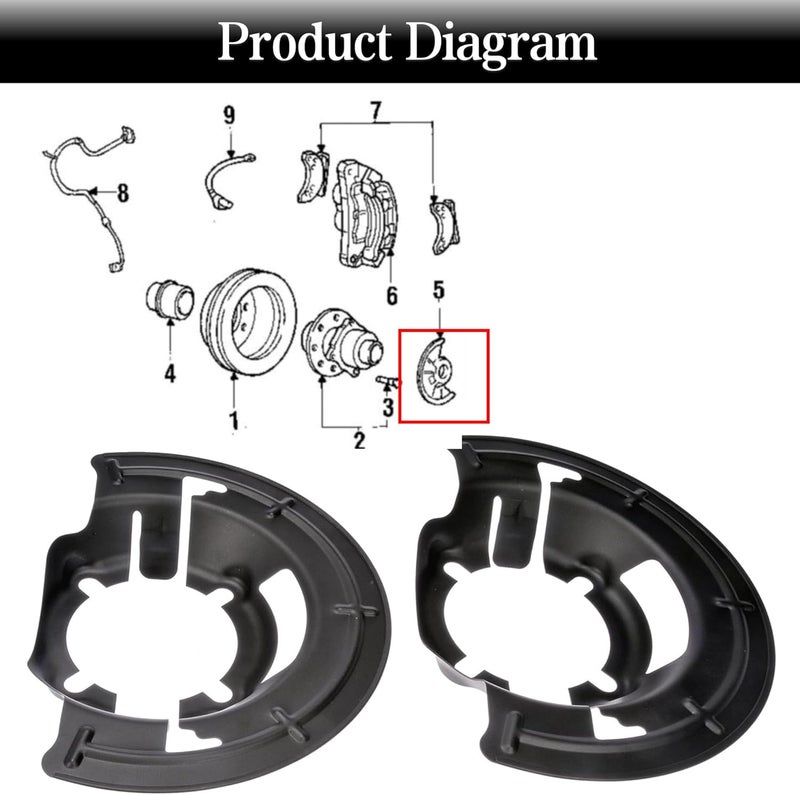 FCBJX Front Brake Dust Shield for Ford Super Duty F-250 F-350 F-450 F-550 1999-2004 Replace F81Z1214AA 924-483 Left and Right - Image 4